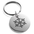 thumbnail image 1 of Stainless Steel Thorned Snowflake Engraved Small Medallion Circle Charm Keychain Keyring, 1 of 1
