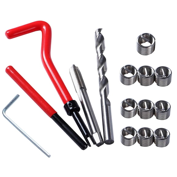 Stainless Steel Thread Kit with Tapping Tools and Screw Plugs for Damaged Thread Restoration 15PCS