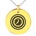 thumbnail image 1 of Tioneer Stainless Steel Time Element Rune Engraved Small Medallion Circle Charm Pendant Necklace, 1 of 1