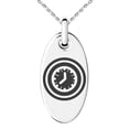 thumbnail image 1 of Tioneer Stainless Steel Time Element Rune Engraved Small Oval Charm Pendant Necklace, 1 of 1