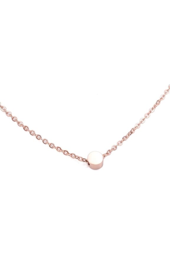 Stainless Steel Tiny Dot Circle Floating Disc Collar Necklace