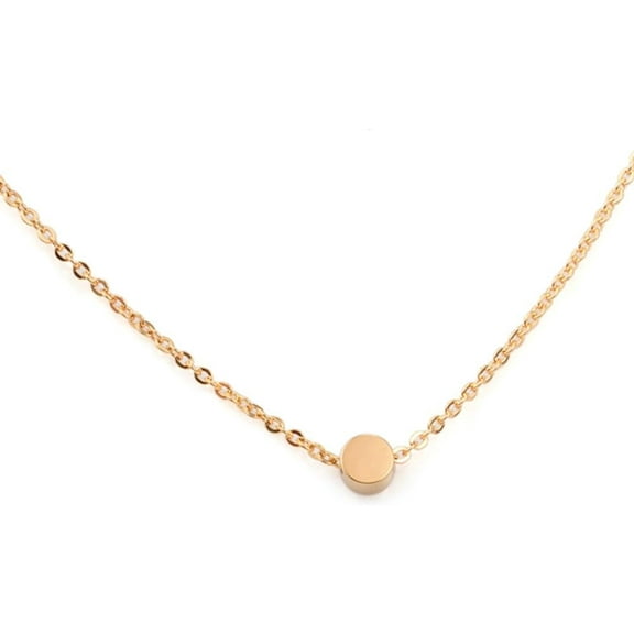 Stainless Steel Tiny Dot Circle Floating Disc Collar Necklace