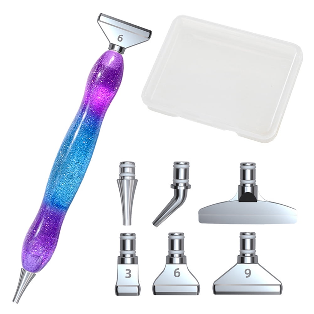 Stainless Steel Tip Diamond Painting Pen Stylus Kits Set Accessories Tool for Diy Diamond Painting Gem Nail Art Decoration Art,Starry purple