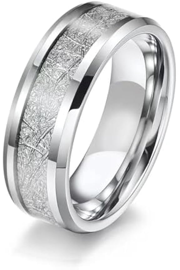 Stainless Steel Titanium Mens Finger Thumb Ring in Silver Tone, Silver Rings for Men, Mens Promise Rings, Wedding Band Comfort Fit, Size 7-12