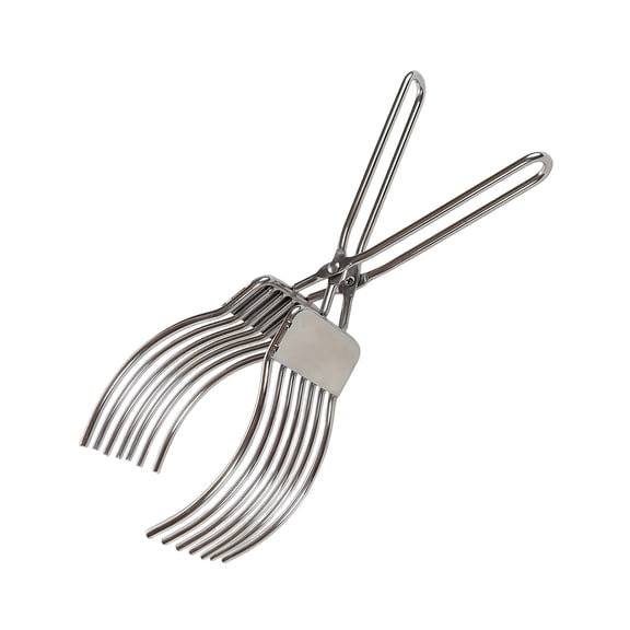 Stainless Steel Toast Bread Serving Tongs Multi Prong Scissor Style Kitchen Tool for Buffet Salad Bar Bakery Home Use