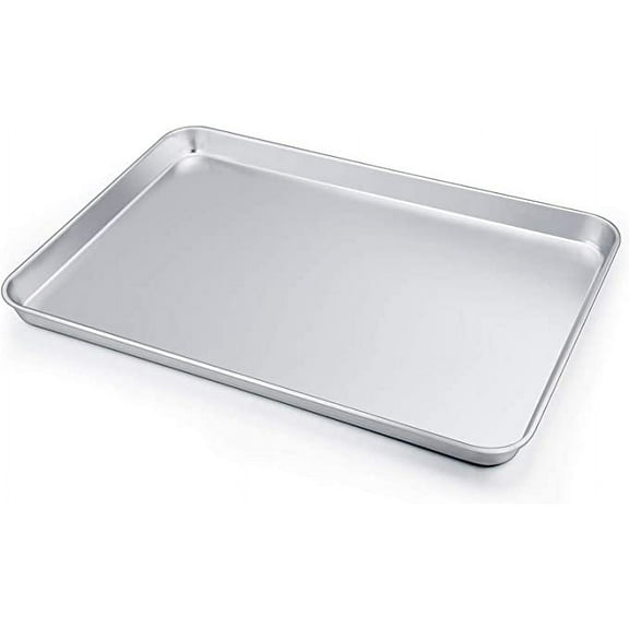 Stainless Steel Toaster Oven Pan Tray Ovenware Professional 16''x12''x1'' Heavy Duty & Healthy,Deep Edge Superior Mirror Finish, Dishwasher Safe