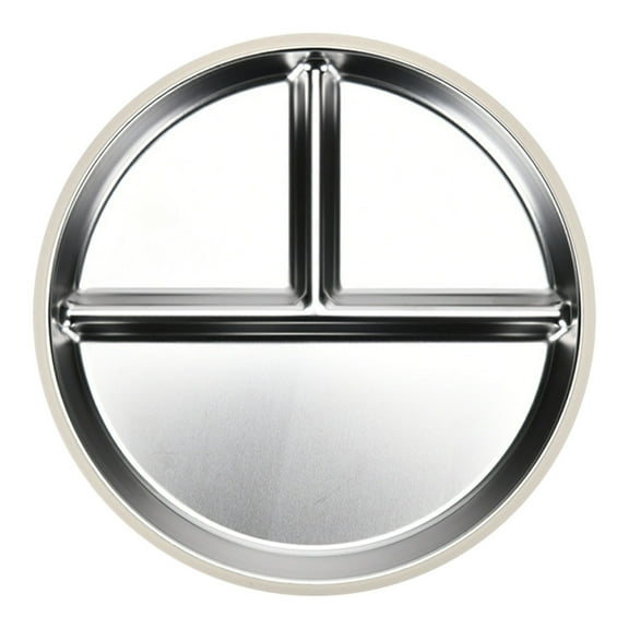 Stainless Steel Toddler Plates Silicone Suction, 2025 New 9 Inch Non- Kids Plates, Divided Portion, Food-Grade Silicone Plate for Baby, Dishwasher Safe, Mess-Free Mealtime