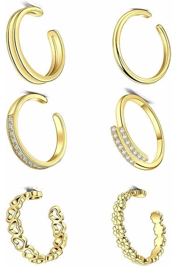 Stainless Steel Toe Rings & Anklets for Women, Gold & Silver Waterproof Foot Jewelry, Tarnish Resistant Trendy Adjustable Toe Rings Anklets for Daily Wear