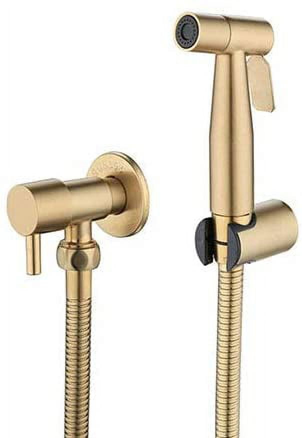 Stainless Steel Toilet Bidet Sprayer, Bidet Sprayer Kit, Faucet Sprayer Shattaf Toilet Sprayer (Gold)