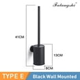 thumbnail image 1 of Stainless Steel Toilet Brush Holder Black Color Clean Tool Durable Vertical Toilet Brush Bathroom Cleaning Wall Mounted WB8702 Black Wall Mounted, 1 of 6