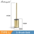 thumbnail image 1 of Stainless Steel Toilet Brush Holder Black Color Clean Tool Durable Vertical Toilet Brush Bathroom Cleaning Wall Mounted WB8702 Short Brush Gold, 1 of 6