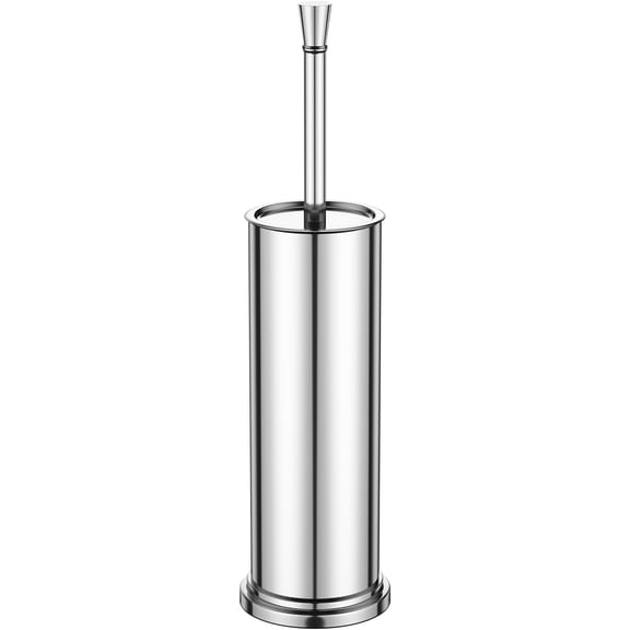 Stainless Steel Toilet Brush and Holder Set with Removable Inner Cup, Dense Bristles and Splash Guard for Deep Cleaning