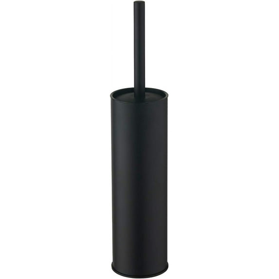 Stainless Steel Toilet Brush with Holder, 2 Black Bristle Heads