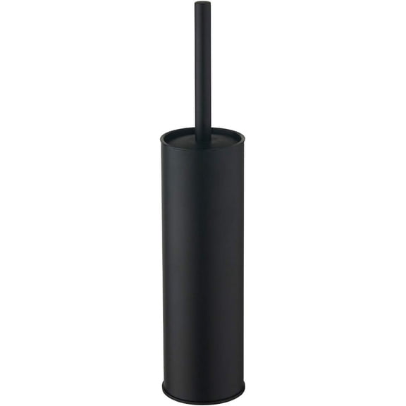 Stainless Steel Toilet Brush with Holder, 2 Black Bristle Heads