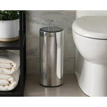Stainless Steel Toilet Paper Holder with Lid, Holds 3 Rolls, Slim Design for Bathroom Storage