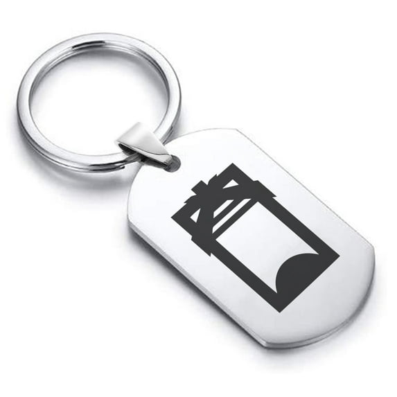 Stainless Steel Toki (Adze) Maori Symbol Dog Tag Keychain Circle Ring