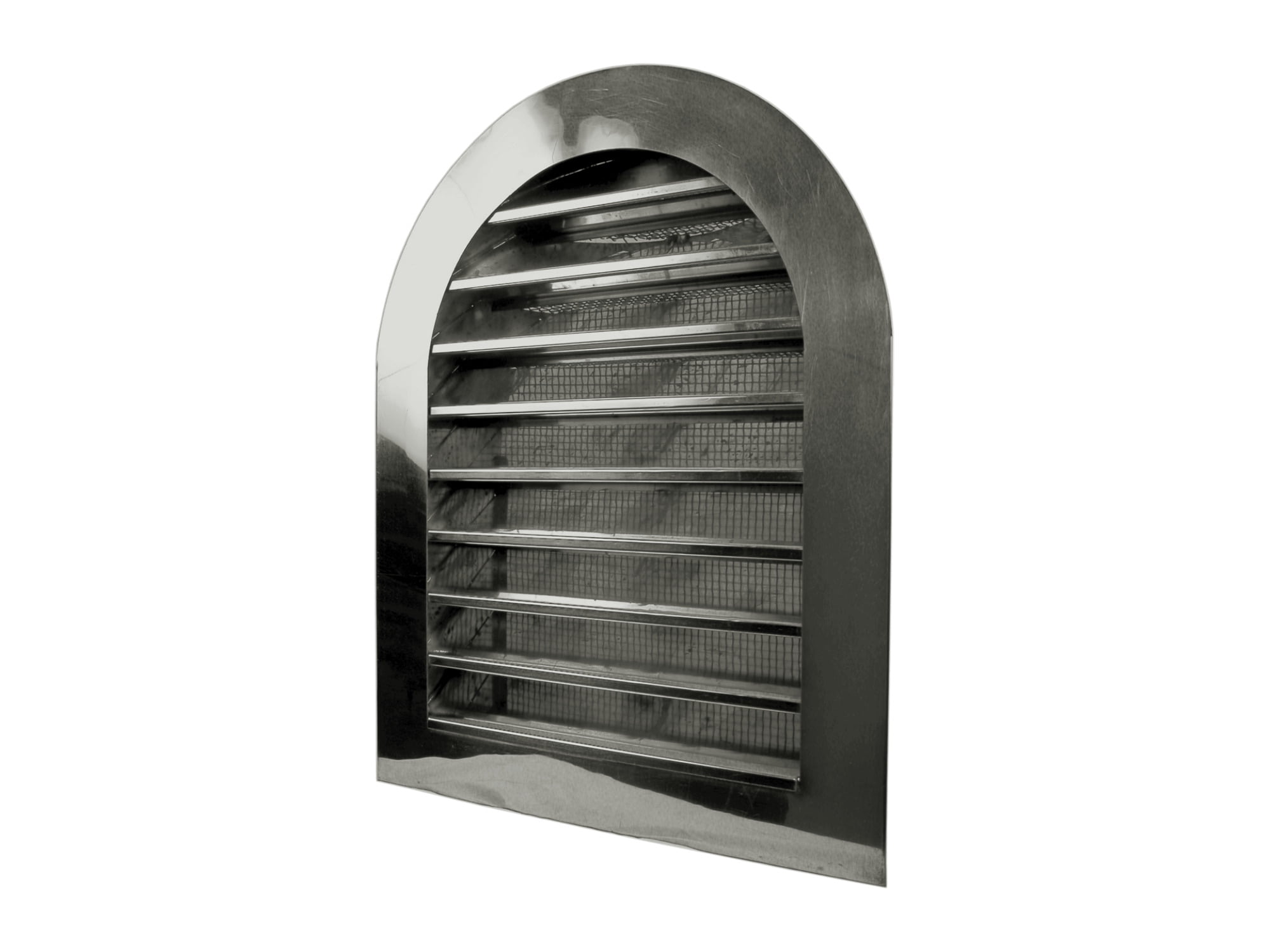 Stainless Steel Tombstone Louvered Gable Wall Vent Vent Size: 12" W x 18" H, Mount Type: Flush