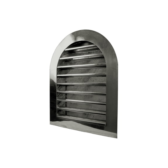 Stainless Steel Tombstone Louvered Gable Wall Vent Vent Size: 12" W x 18" H, Mount Type: Flush