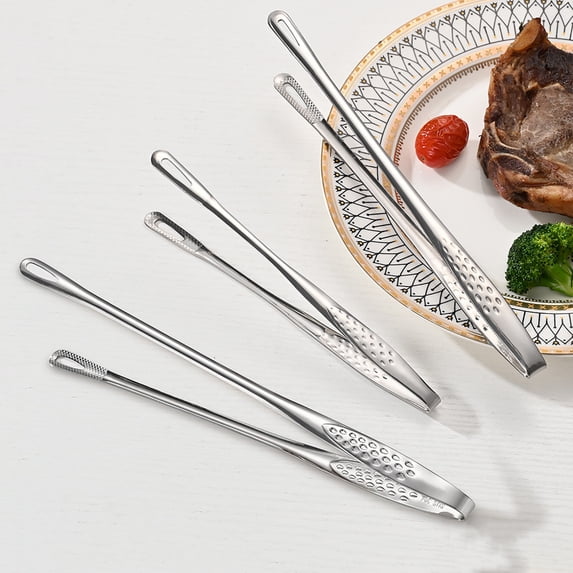 Stainless Steel Tongs Mini Kitchen Tongs for Precision Serving and Plating, Rust-proof Dishwasher Safe Small Tongs for Charcuterie Boards, Desserts, and Grilling, Topliu