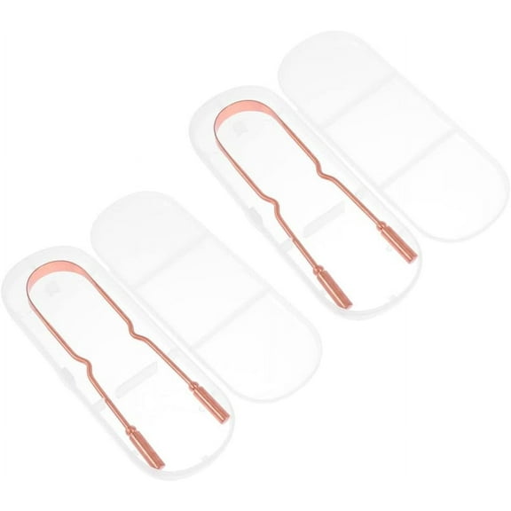 Stainless Steel Tongue Scrapers Tongue Scraper with Travel Case: U Shaped Tongue Scraper Copper Tongue Cleaner Cure Bad Breath for Fresher Oral Care Breath Gold Stainless Spatula