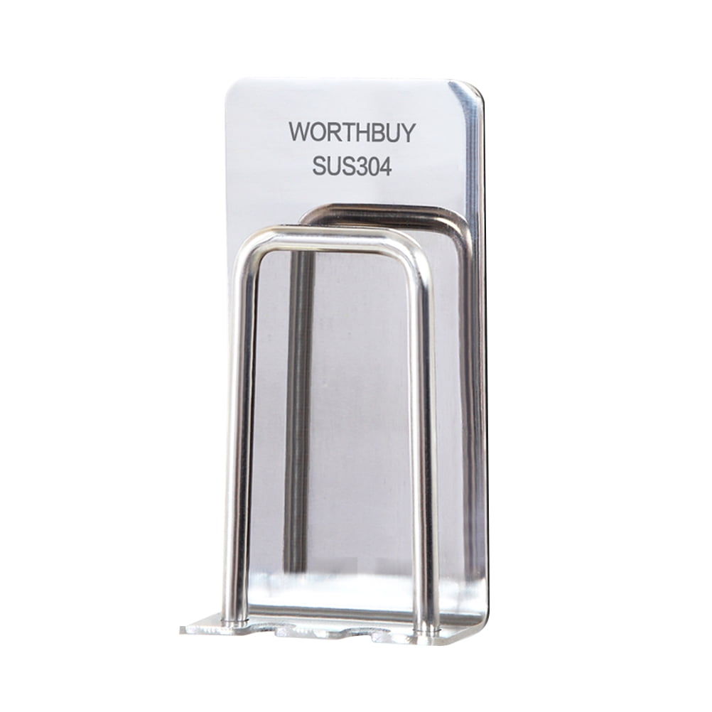 Stainless Steel Toothbrush Gargle Cup Holder Wall Mounted Stand Rack