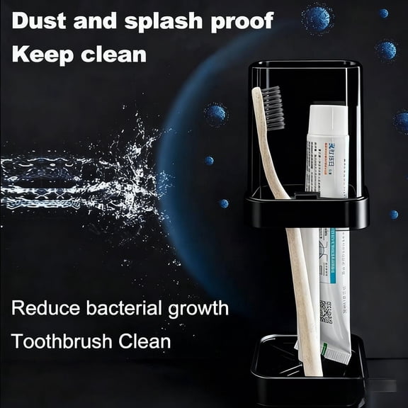 Stainless Steel Toothbrush Holder with Lid | Covered Toothbrush Stand & Cup | 6-Slot Toothbrush Organizer | Bathroom Countertop Storage for Family