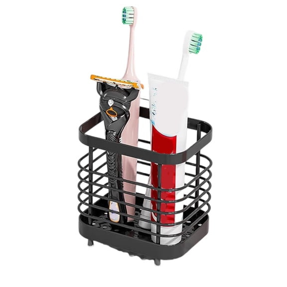 Stainless Steel Toothbrush Rack Bathroom Countertop Organizer Home Use Essential