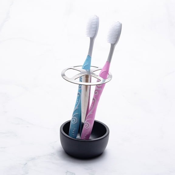 Stainless Steel Toothbrush Stand with 4 Slots, Multi-Purpose Metal Storage Organizer for Home, Office, Bathroom Vanity, and Countertop