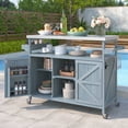 thumbnail image 1 of Stainless Steel Top Outdoor Storage Table with Open Shelf for Quick Access Items in Outdoor Kitchens, 1 of 5