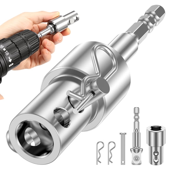Stainless Steel Trailer Jack Drill Adapter Top Wind Trailer Jack Drill Adapter with Cordless Drill with 1/2 Inch Socket Adapter Bit Compatible with Most Trailer Jack Easy Installation