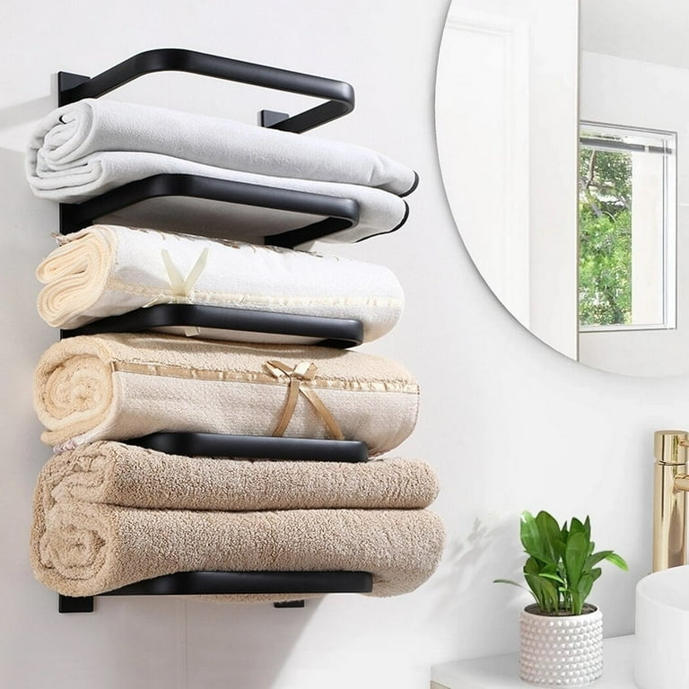 Stainless Steel Towel Rack, 5-Tier Wall Mounted Bathroom Storage