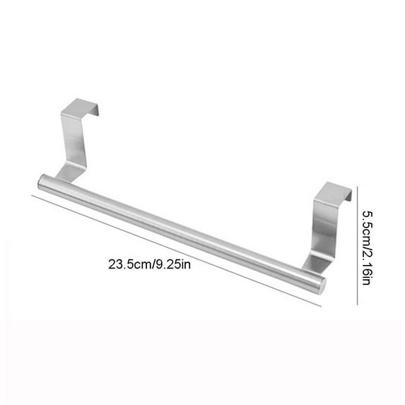 Stainless Steel Towel Rack | Magnetic or Hook Mount | Perforated Design | 4 Colors & 2 Sizes | No-Drill Installation | Kitchen & Bathroom Organizer | Space-Saving Cabinet Door Hanger