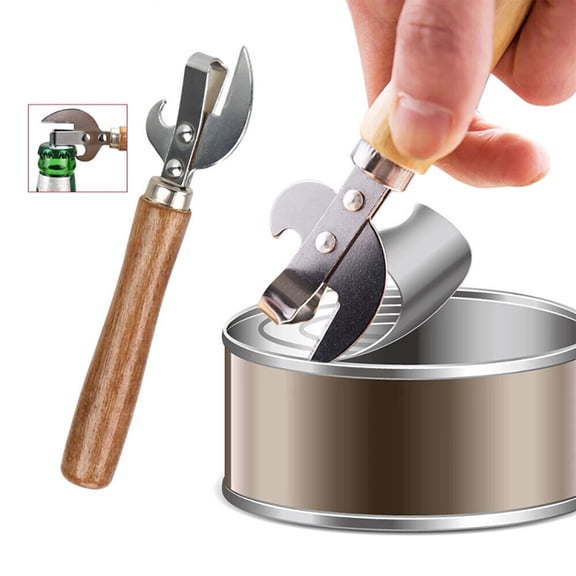 Stainless Steel Traditional Old Fashion Stab Can & Tin Opener and Corkscrew