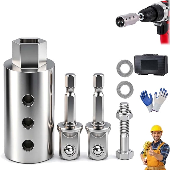 Stainless Steel Trailer Jack Electric Drill Adapter, Heavy Duty RV Stabilizer Jack Socket Attachment, Quick Leveling Tool for Drills, Fits Most Camper, Boat, and Utility Trailer Jacks (1 PC)