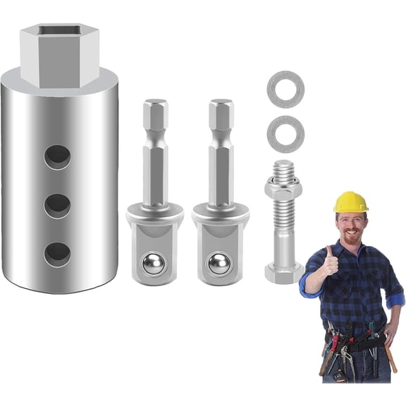 Stainless Steel Trailer Jack Electric Drill Adapter, Trailer Jack Drill Adapter, Trailer Jack Impact Adapter for 1 Inch Jack Drive Shaft, Heavy Duty Trailer Jack Drill Adapter with Cordless Drill