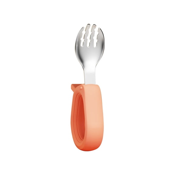 Stainless Steel Training Fork Spoon | Short Handle Utensils | 316 Stainless Steel Elbow Utensils for Learning to Eat | Self Feeding Utensilsd | Portable Tableware | 1 Pack