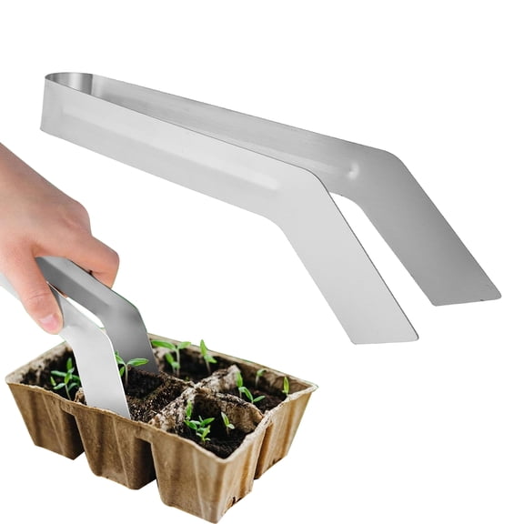 Stainless Steel Transplanting Tongs Seedlings Transplanting Tool Hand Gardening Tongs Transplanter Avoid Root Damage for Indoor Outdoor Plants