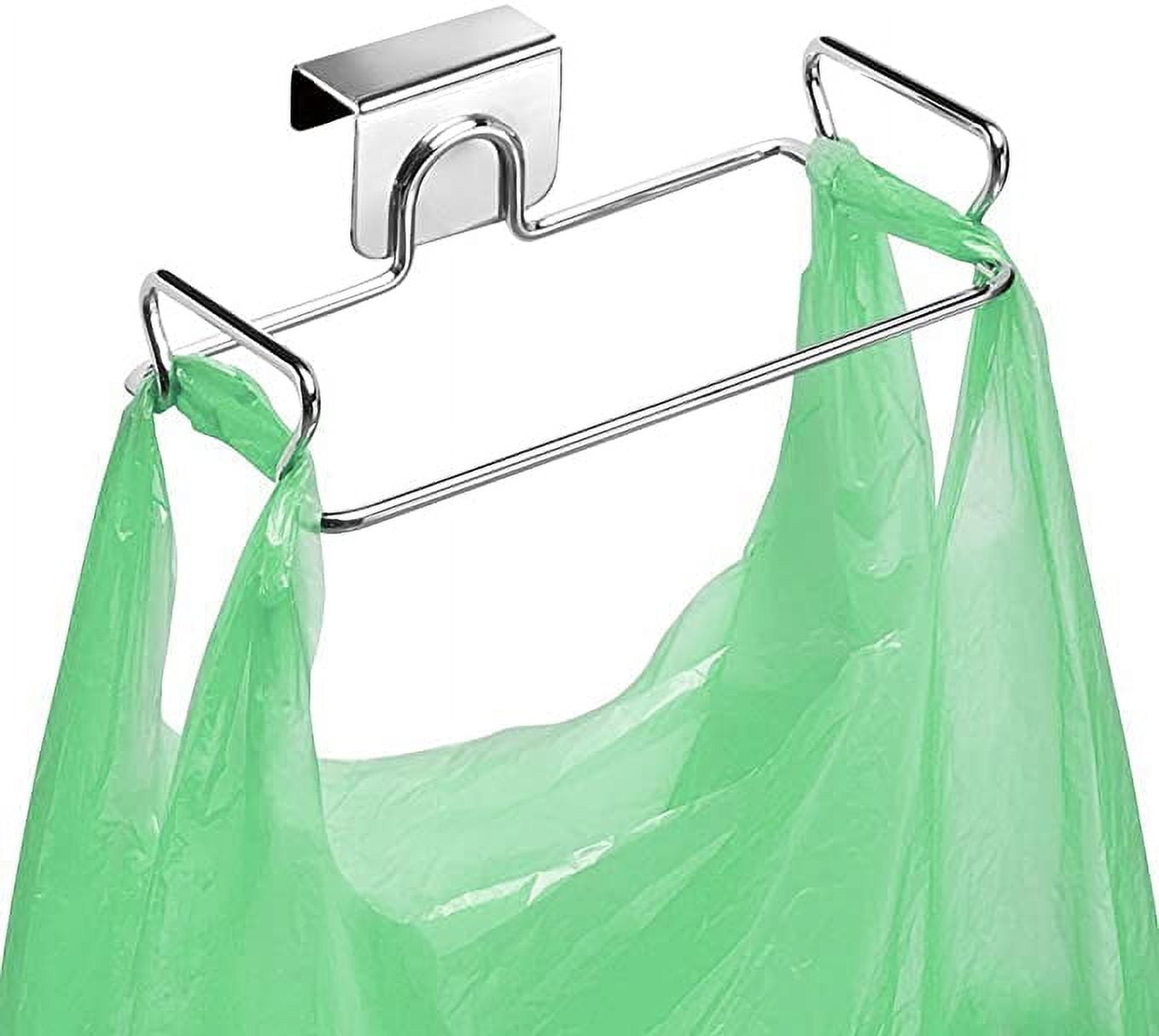 Stainless Steel Trash Bag Holder, Garbage Storage Bags Rack, Hanging