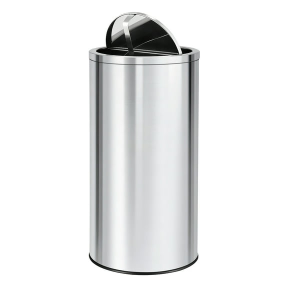Stainless Steel Trash Can, 13 Gallon/18.5 Gallon Kitchen Garbage Can with Flipping Lid & Removable Inner Bucket, Large Rubbish Bin Waste Container for Office, Hotel, Silver