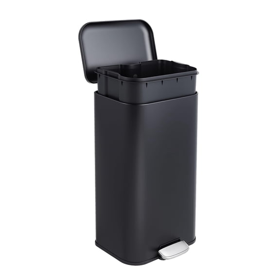 Stainless Steel Trash Can, 8 Gal / 30 L Step-On Garbage Bin with Soft Close Lid, Large Rustproof Metal Trash Can for Kitchen, Living Room, Office