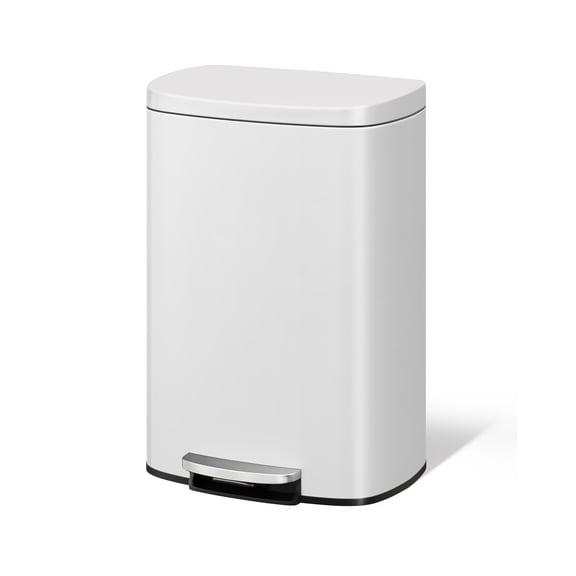 Stainless Steel Trash Can Combo Set – 13.2 & 2.6 Gallon Step-On Garbage Bins with Soft-Close Lids, Removable Inner Buckets – Rustproof for Kitchen Bathroom Office