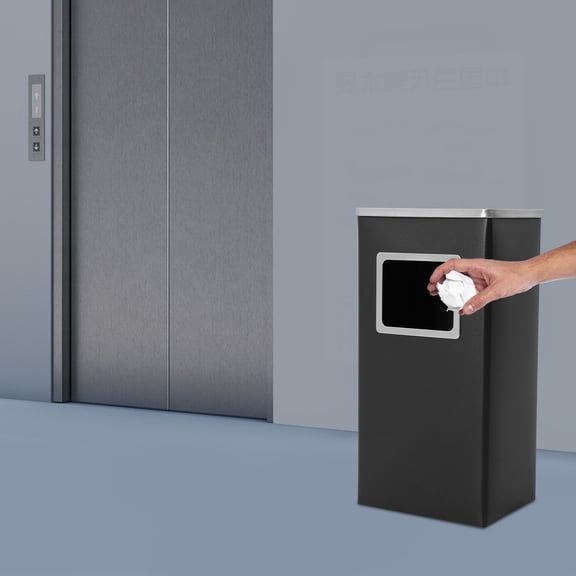 Stainless Steel Trash Can Freestanding Garbage Can Indoor & Outdoor Trash Can