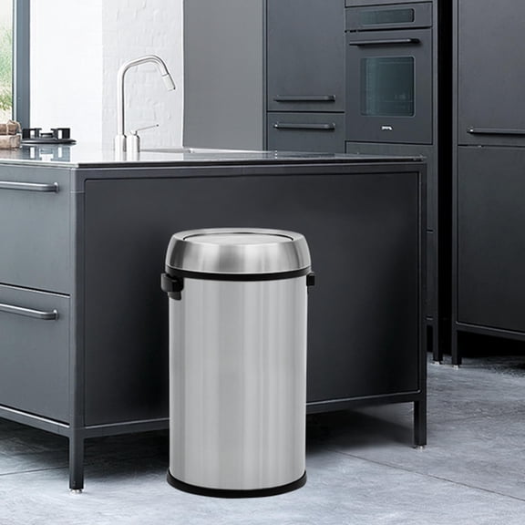 Stainless Steel Trash Can,Heavy Duty Brushed Kitchen Garbage Can,Hands-Free Step Pedal Bin for Home,Office,Bathroom,17 Gallon/65 Liter