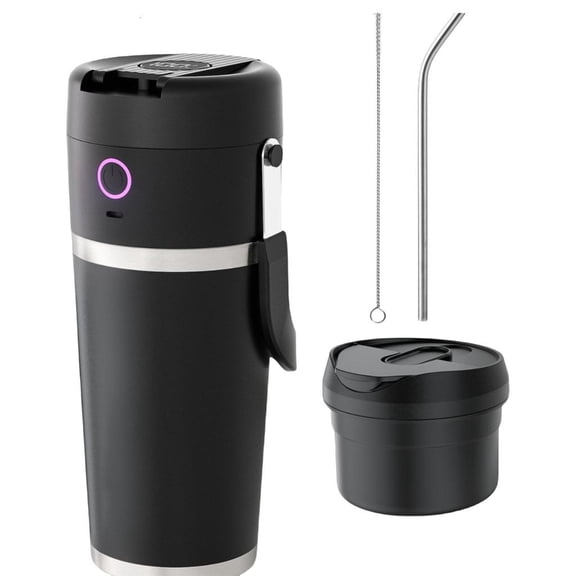 Stainless Steel Travel Blender for Cold Drink Large Capacity 11.1V Smoothie Cup LED Display Rechargeable Cordless Mixer