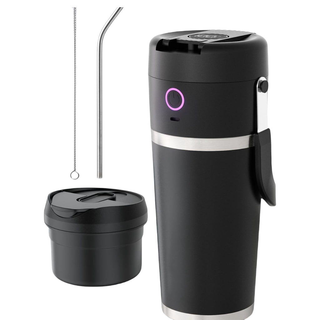 Stainless Steel Travel Juicer for Cold Drink Large Capacity 11.1V Smoothie Cup LED Display Rechargeable Cordless Mixer
