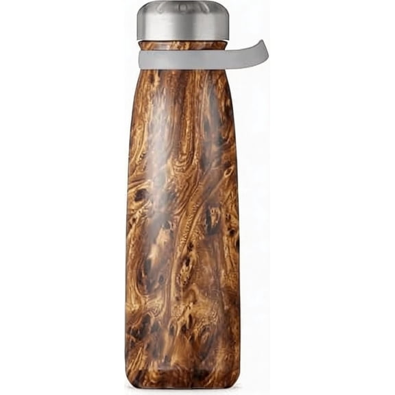 Stainless Steel Traveler With Handle 40 Ounces Teakwood Triple Layered Vacuum Insulated Keeps Drinks Cold 60 Hours Hot 20 Hours BPA Free