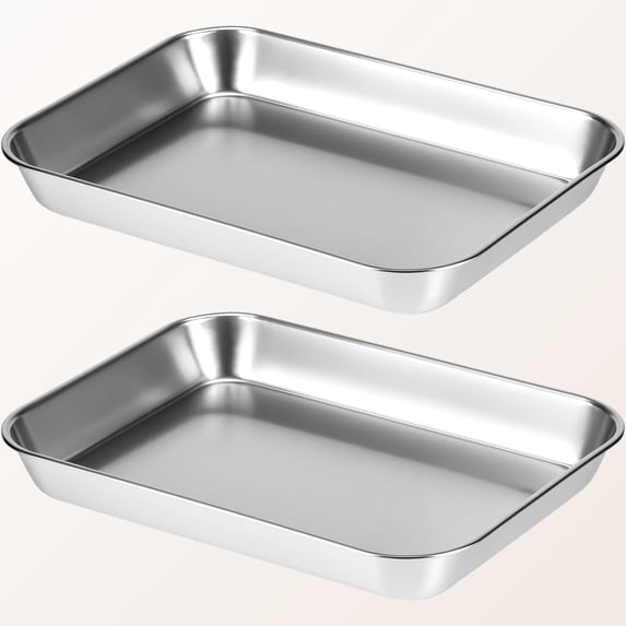 Stainless Steel Tray, Surgical Tray, Silver, Rectangular, Polished, Curly Edge Design