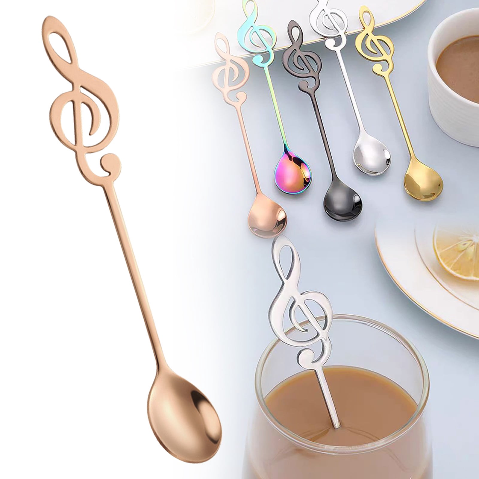 Stainless Steel Treble Clef Coffee Spoon, Musical Note Themed Utensil ...