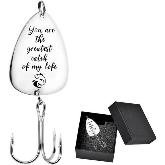Stainless Steel Treble Fishhooks Fishing Circle Hook with Gift Box Fishing Lures Fishing Tackle for Husband Boyfriend Birthday Gift - You are The Greatest Catch of My Life