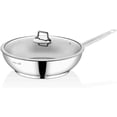 thumbnail image 1 of Stainless Steel Tri-Ply Capsulated Bottom 12 Inch Stir Fry Pan with Glass Lid, Induction Ready, Oven and Dishwasher Safe, 1 of 6